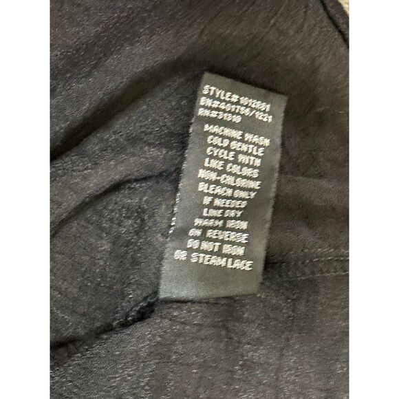 B-Wear Women's Textured Blouse Lace Neckline Cap Sleeves Size S Keyhole Tie Back - Picture 4 of 5